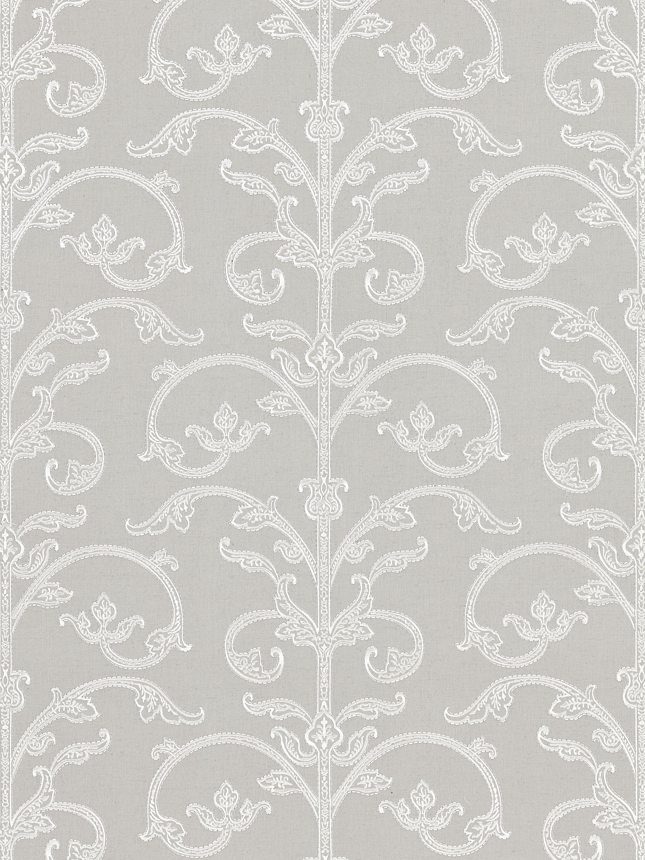 Scalamandre Saxony Scroll Steel Wallpaper Sample SCWP885580002
