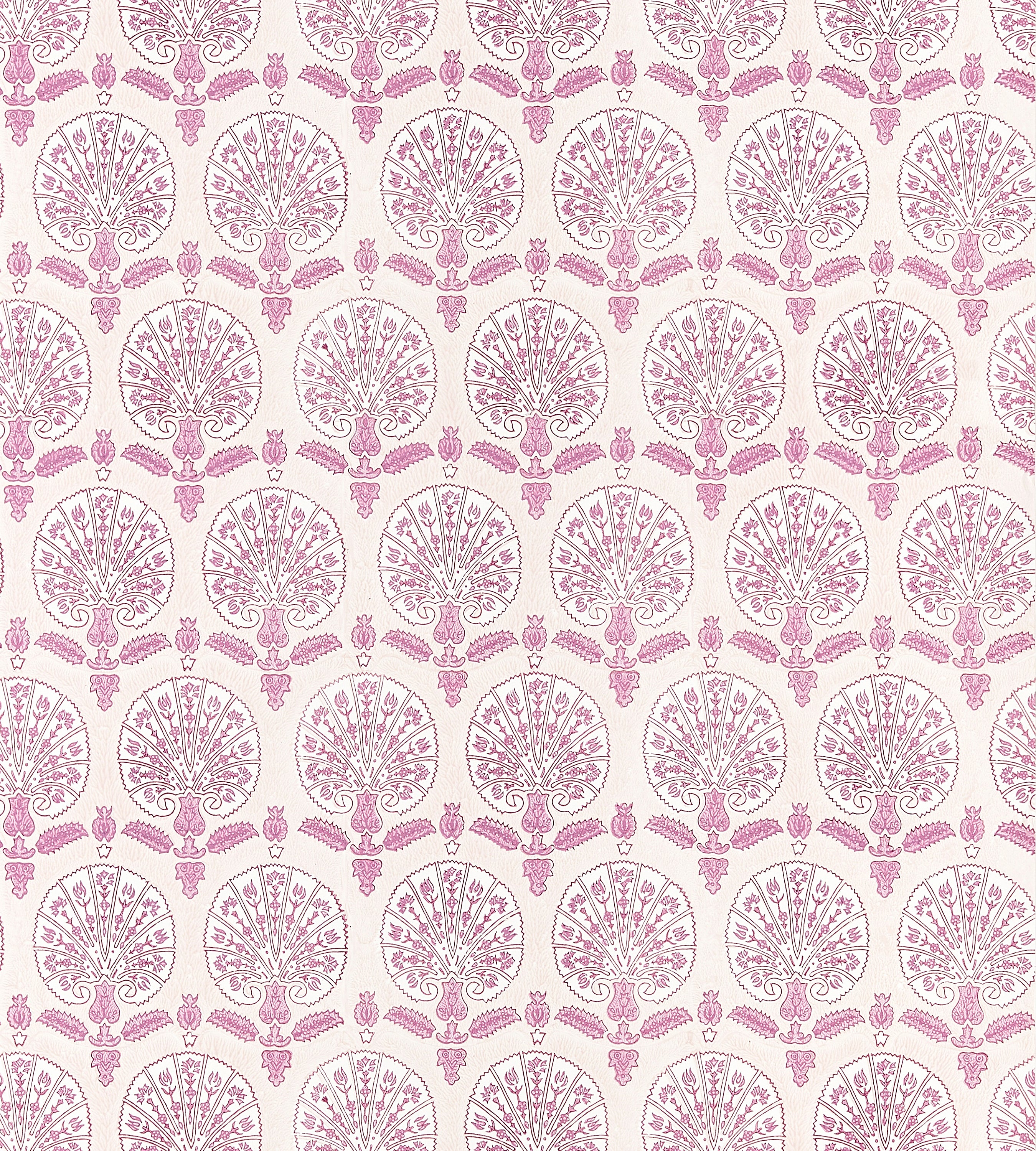 Scalamandre Karanfil Block Print Wallpaper Rose Petal Wallcovering Sample SCWP885600002