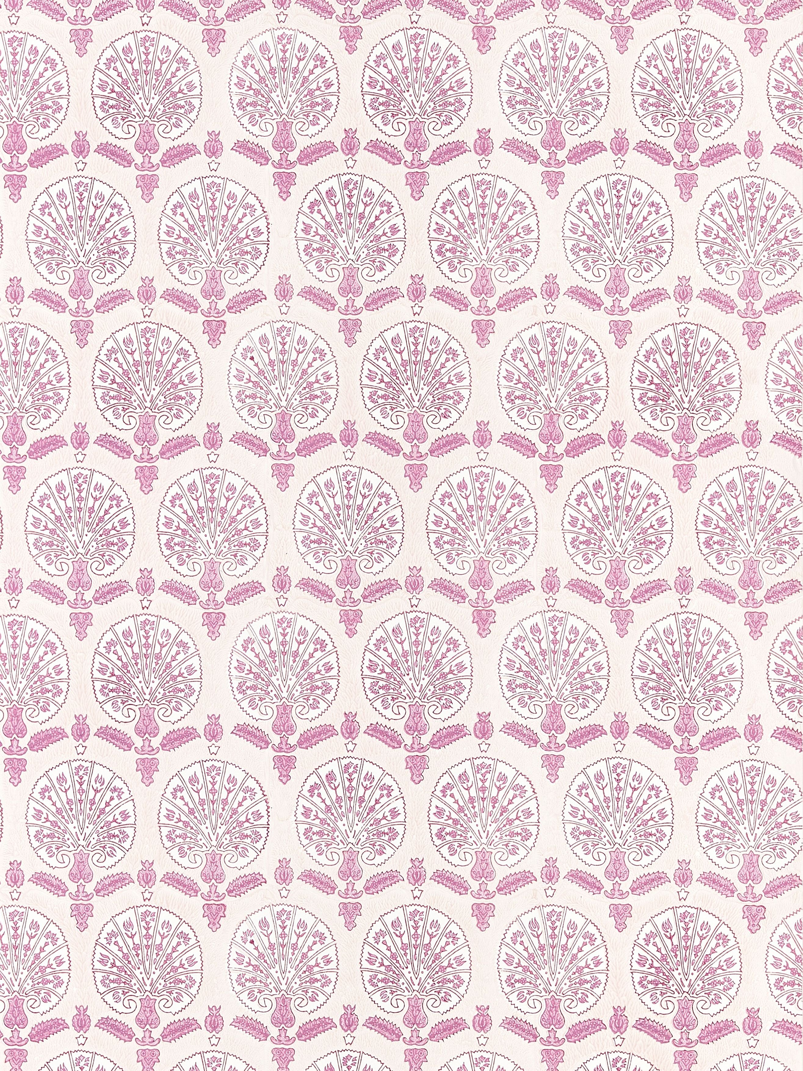 Scalamandre Karanfil Block Print Rose Petal Wallpaper SCWP885600002