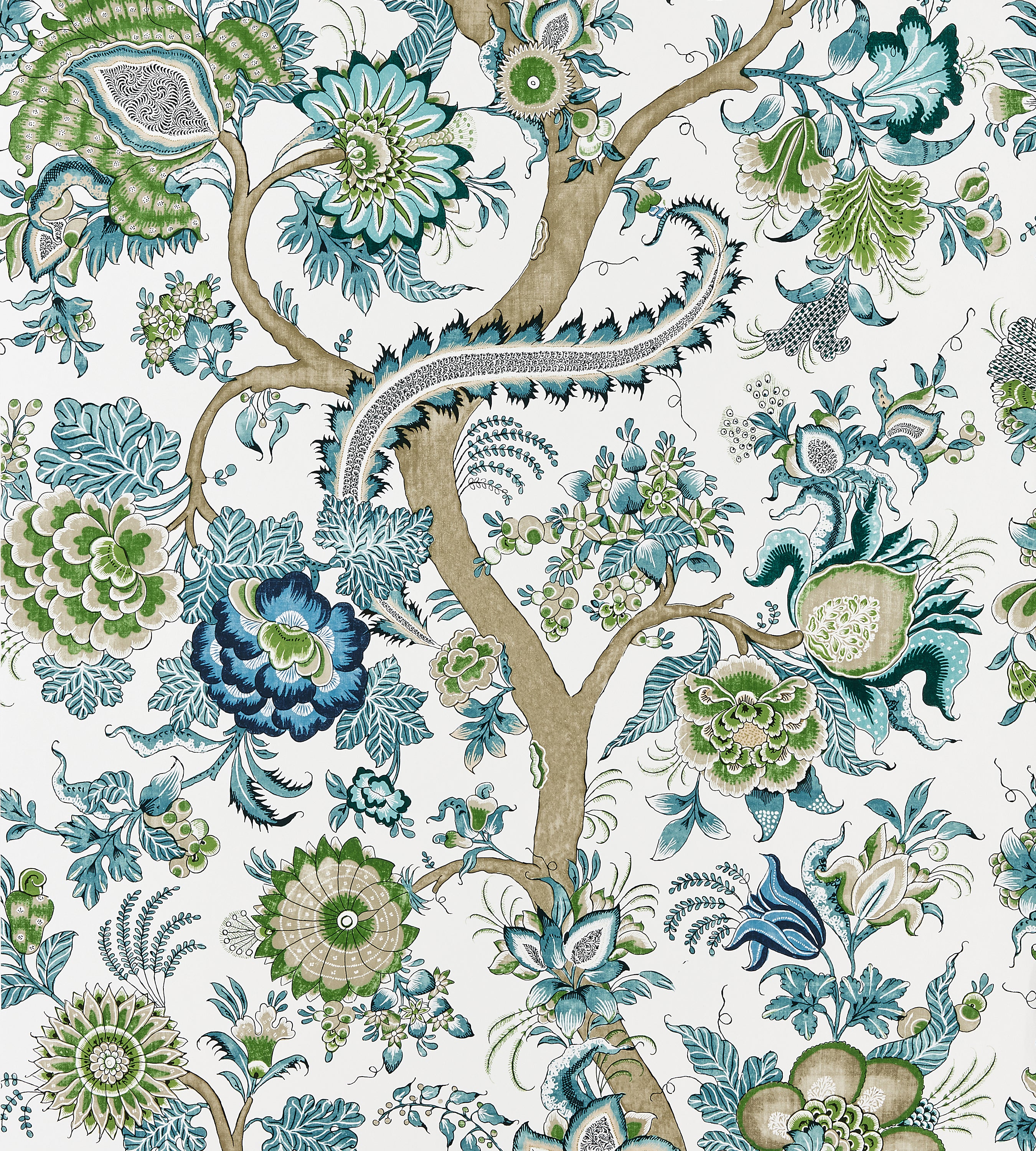 Scalamandre Metropolitan Palampore Aegean Wallcovering Sample SCWP885610002