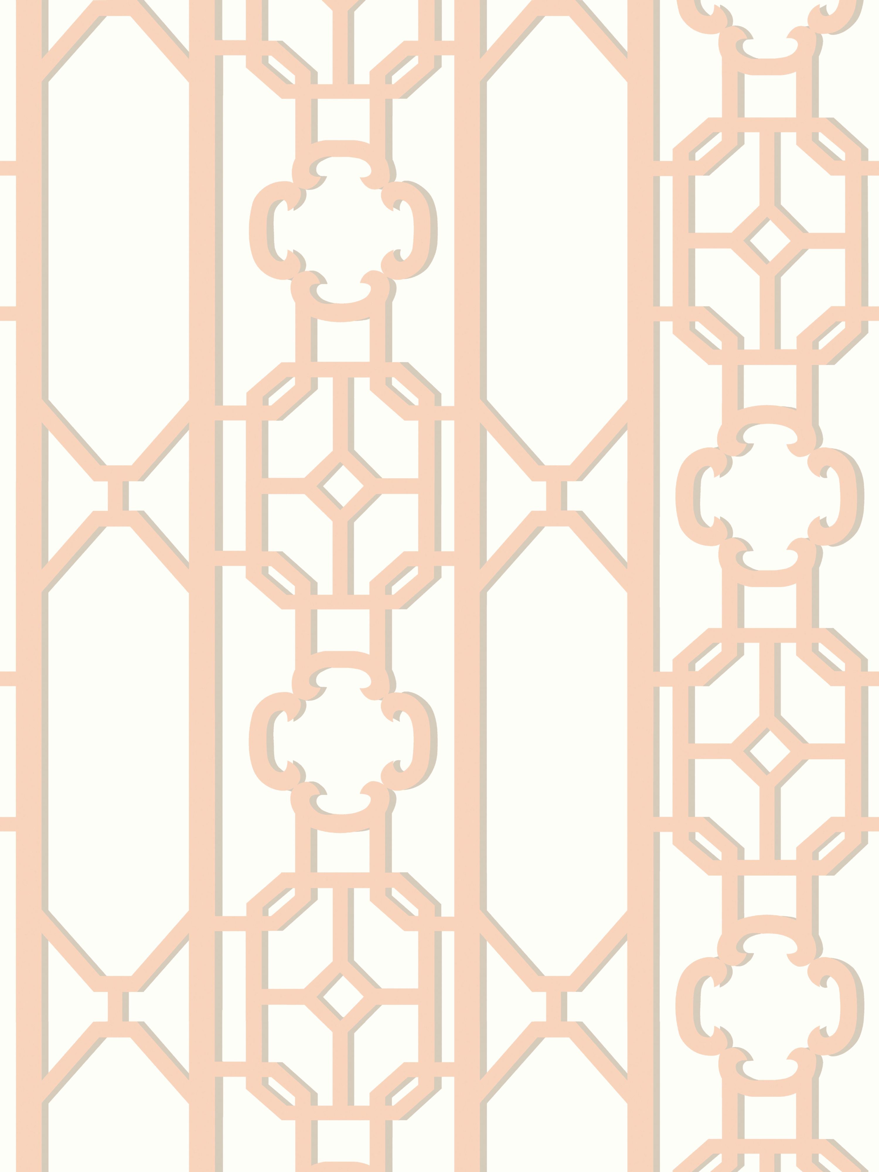 Scalamandre Joanna Fret Peach Wallpaper SCWP88582D0002