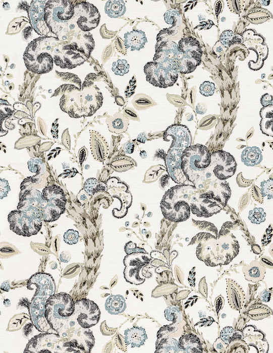 Scalamandre Cumbria Smoke On Ivory Wallpaper Sample SCWP885890002