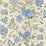 Scalamandre Pondicherry Cotton Print Blue, Green On Cream Fabric Sample SC164300003