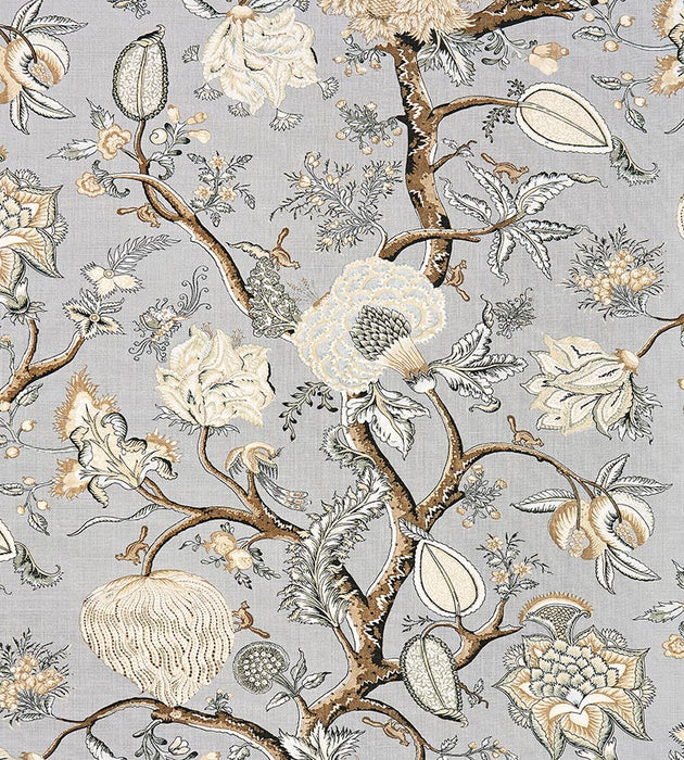 Scalamandre Pondicherry Linen Print Mineral Fabric SC165560003