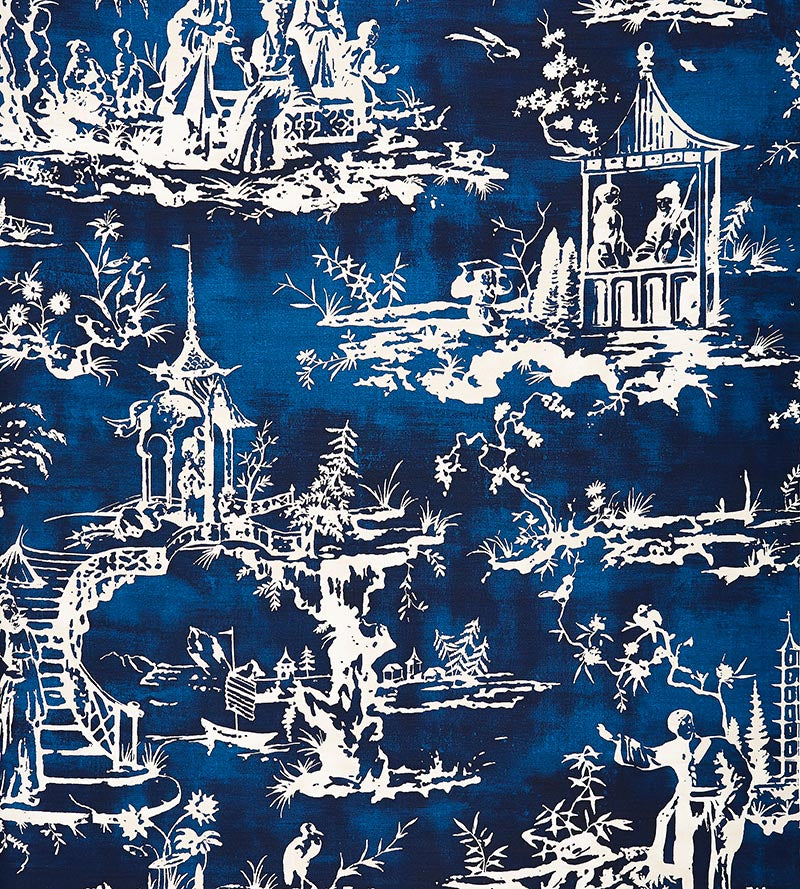 Scalamandre Summer Palace Indigo Fabric Sample SC165610003
