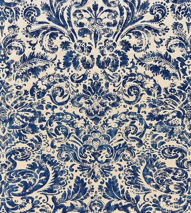 Scalamandre Palladio Velvet Damask Lapis Fabric Sample SC165920003