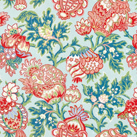Scalamandre Canterbury Linen Print Aquamarine Fabric SC165930003