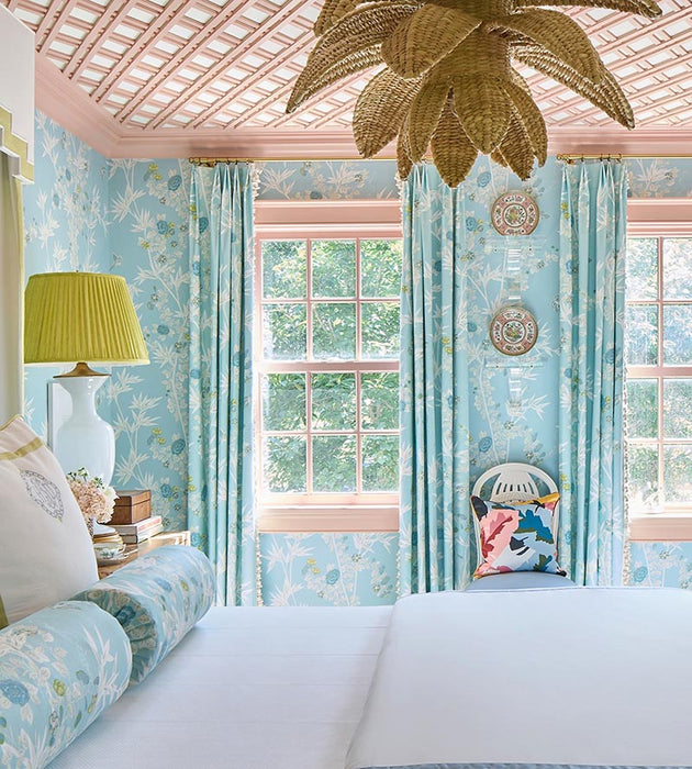 Scalamandre Jardin De Chine Ciel Fabric Sample SC166080003