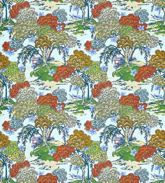 Scalamandre Sea Of Trees Print Kaleidescope Fabric SC166270003
