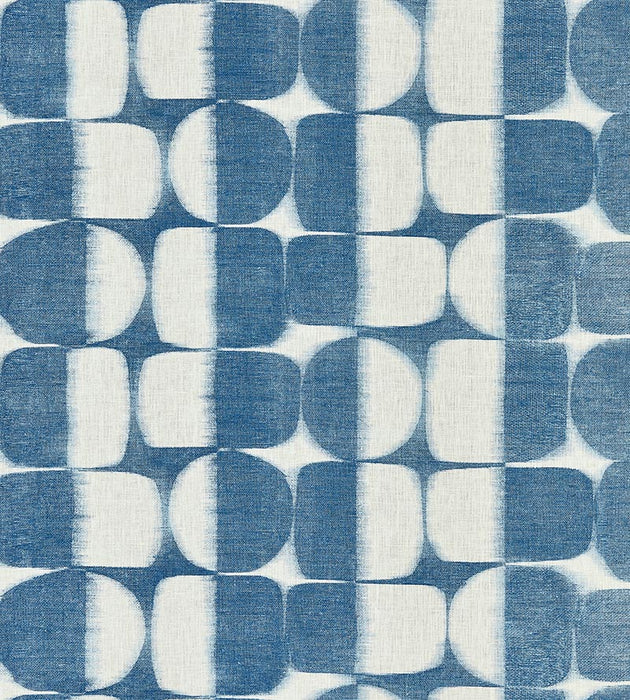 Scalamandre Rift Linen Print Blueprint Fabric Sample SC166360003