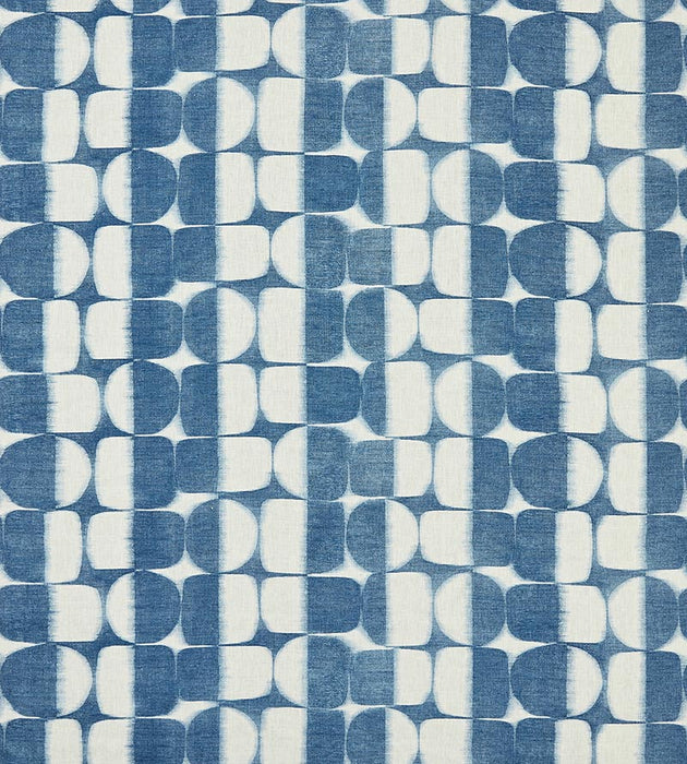 Scalamandre Rift Linen Print Blueprint Fabric Sample SC166360003