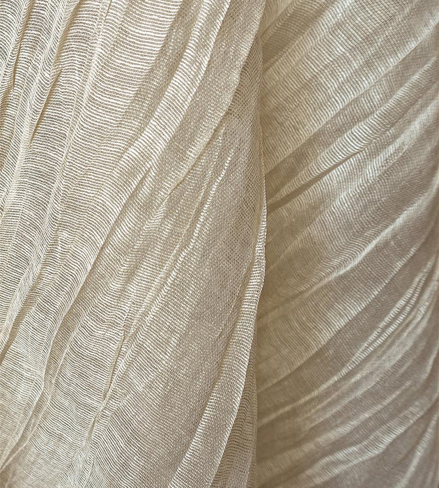 Scalamandre Pleated Linen Sheer Greige Fabric Sample SC270520003