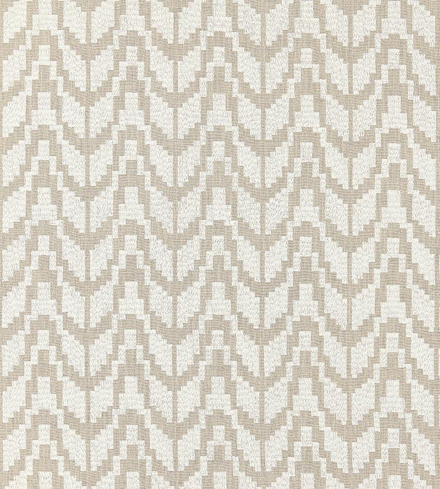 Scalamandre Chevron Embroidery Flax Fabric Sample SC271030003