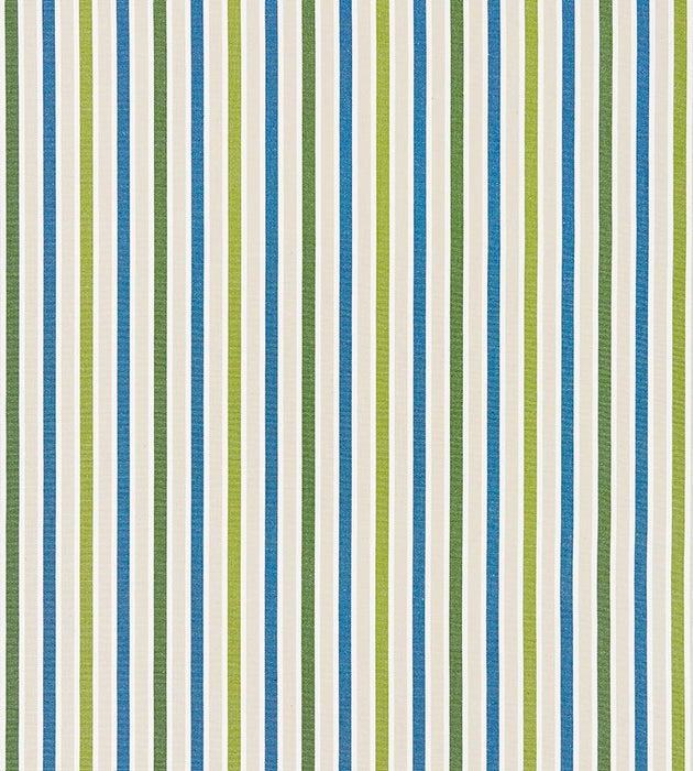 Scalamandre Leeds Cotton Stripe Ocean Palm Fabric Sample SC271140003