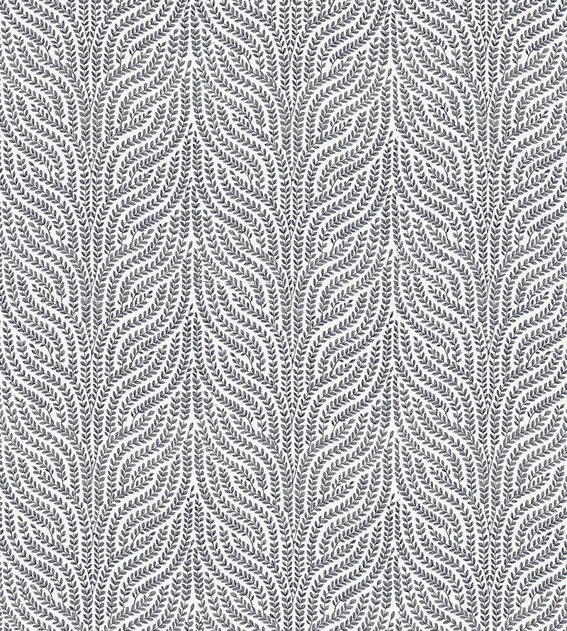 Scalamandre Willow Vine Embroidery Navy Fabric Sample SC271250003