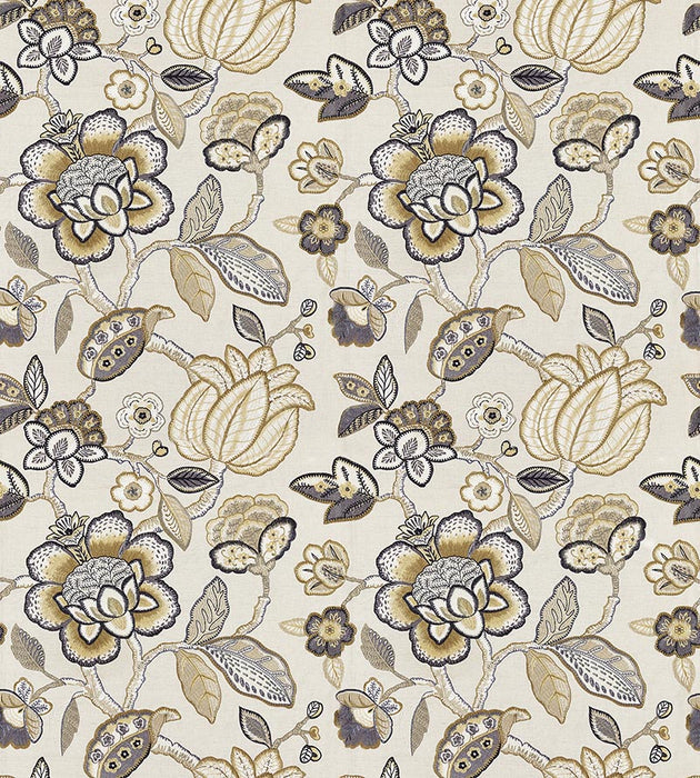 Scalamandre Coromandel Embroidery Flax Fabric Sample SC271260003