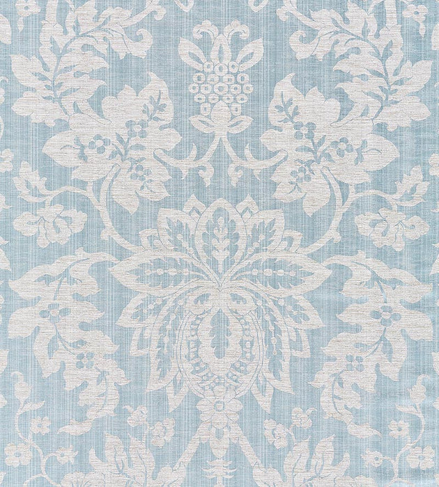 Scalamandre Metalline Damask Bluestone Fabric Sample SC271360003