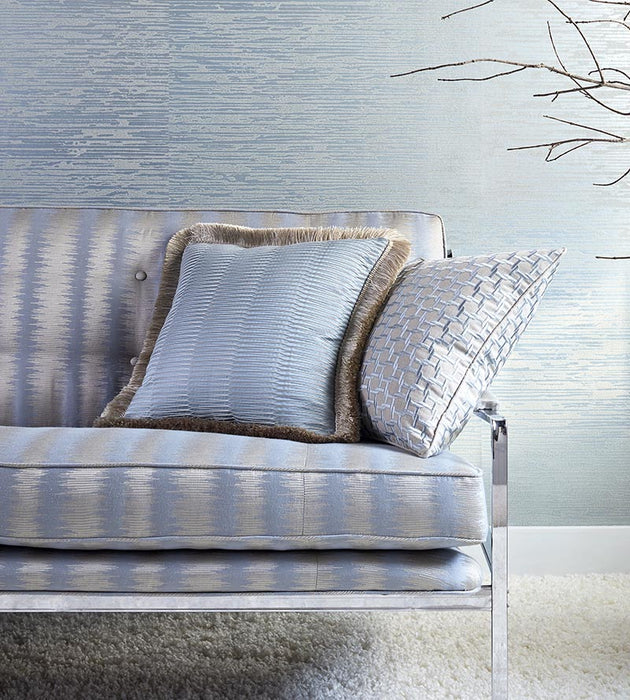 Scalamandre Konya Ikat Stripe Bluestone Fabric Sample SC271380003