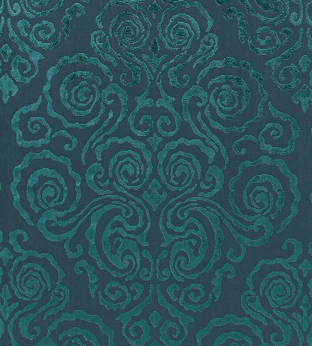 Scalamandre Cirrus Velvet Damask Emerald Fabric Sample SC272190003