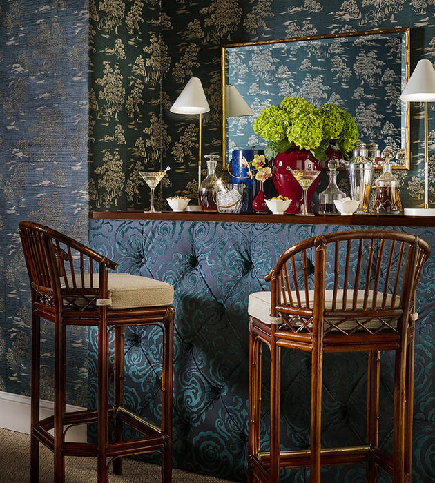 Scalamandre Cirrus Velvet Damask Emerald Fabric SC272190003