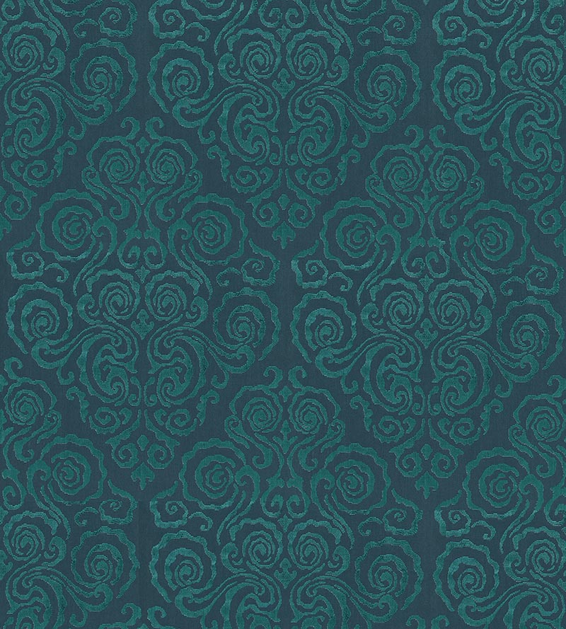 Scalamandre Cirrus Velvet Damask Emerald Fabric Sample SC272190003