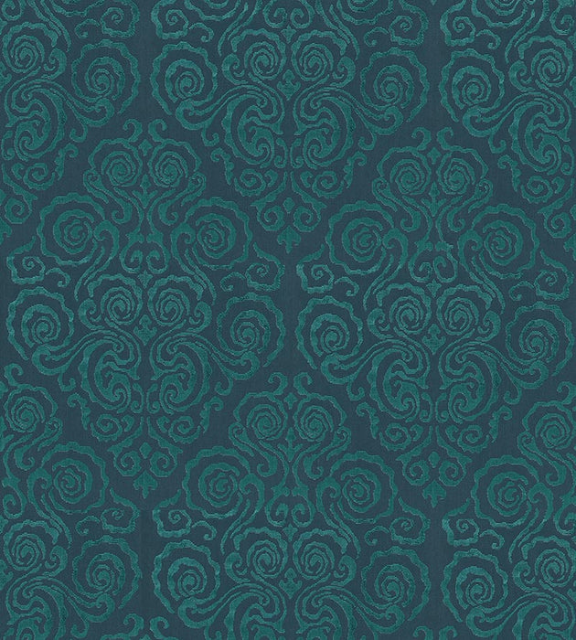 Scalamandre Cirrus Velvet Damask Emerald Fabric Sample SC272190003