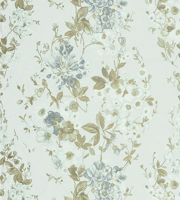 Scalamandre Antonella Lampas Grey Garden Fabric Sample SC272240003