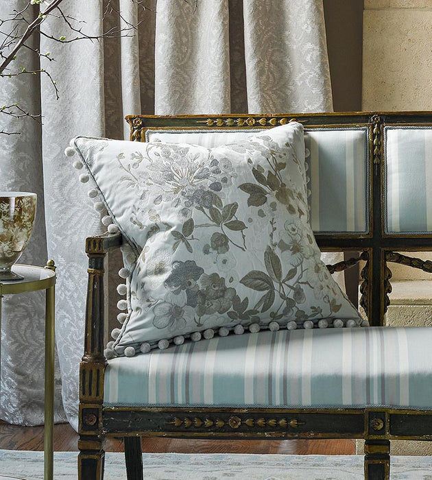 Scalamandre Antonella Lampas Grey Garden Fabric Sample SC272240003