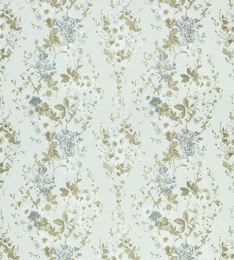 Scalamandre Antonella Lampas Grey Garden Fabric Sample SC272240003