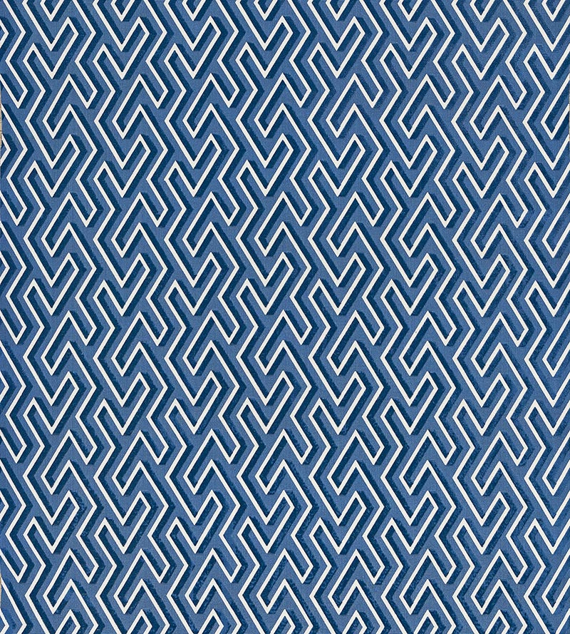 Scalamandre Maze Velvet Cobalt Fabric Sample SC272370003