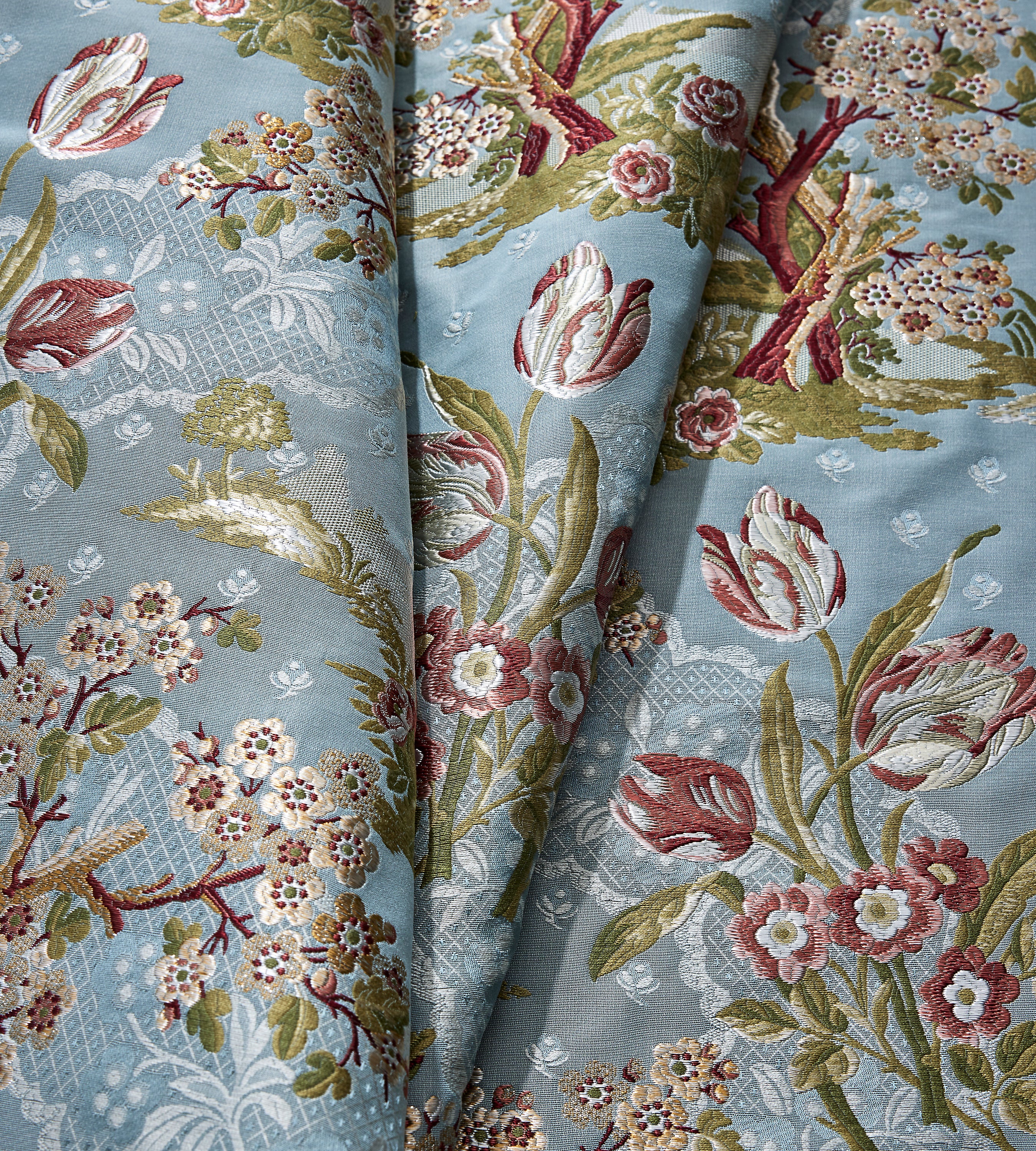 Scalamandre Avignon Brocade Peach Sky Fabric Sample SC273220003