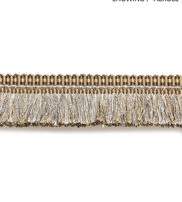 Scalamandre Shimmer Brush Fringe Flax Trim Sample SCFC14950003