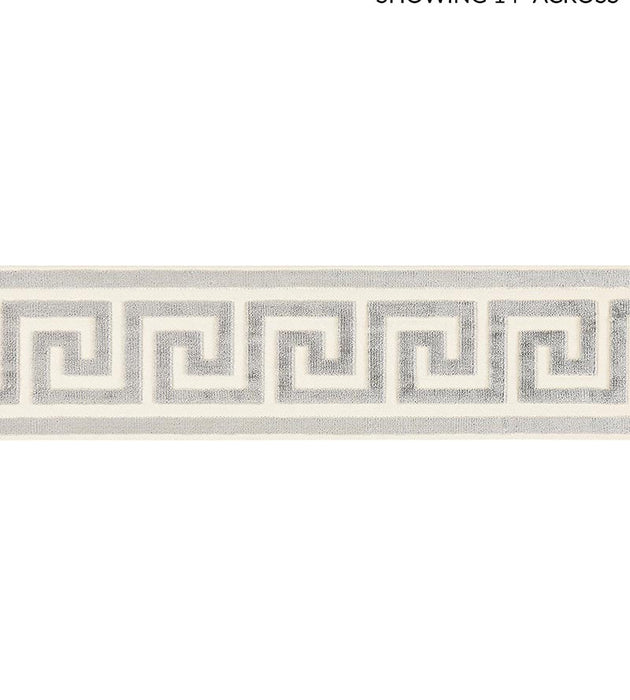 Scalamandre Greek Key Velvet Tape Smoke Trim Sample SCT32790003