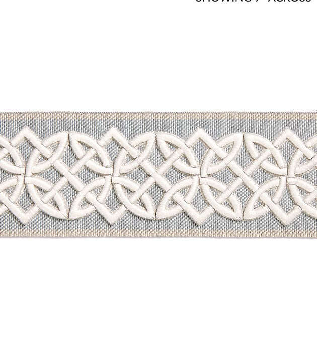 Scalamandre Celtic Embroidered Tape Mineral Trim Sample SCT32820003