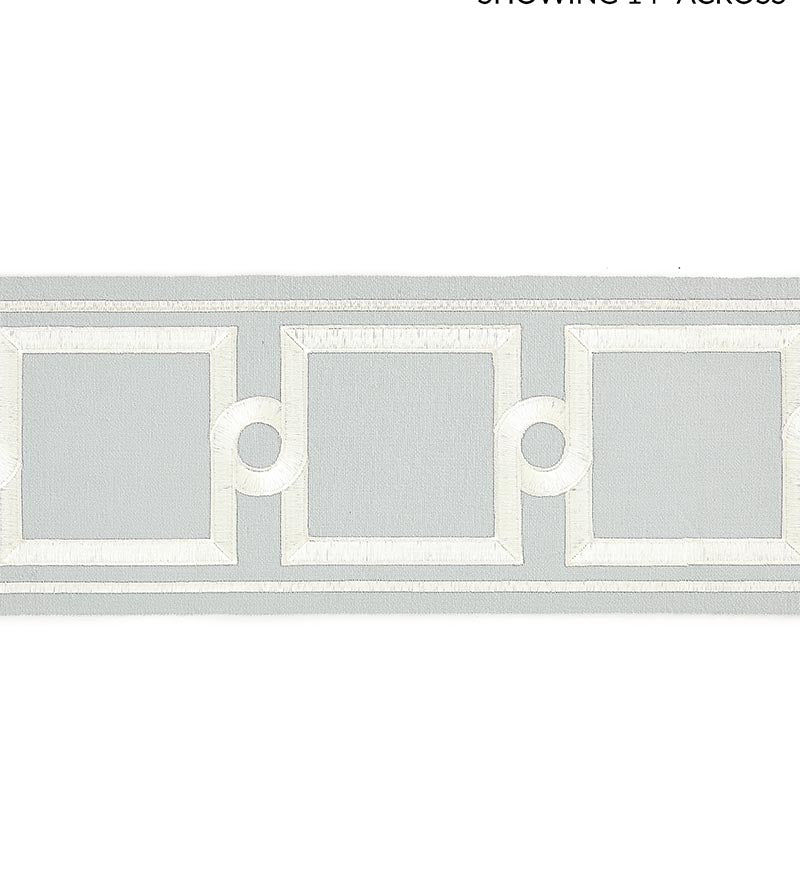 Scalamandre Square Link Embroidered Tape Rain Trim Sample SCT32870003