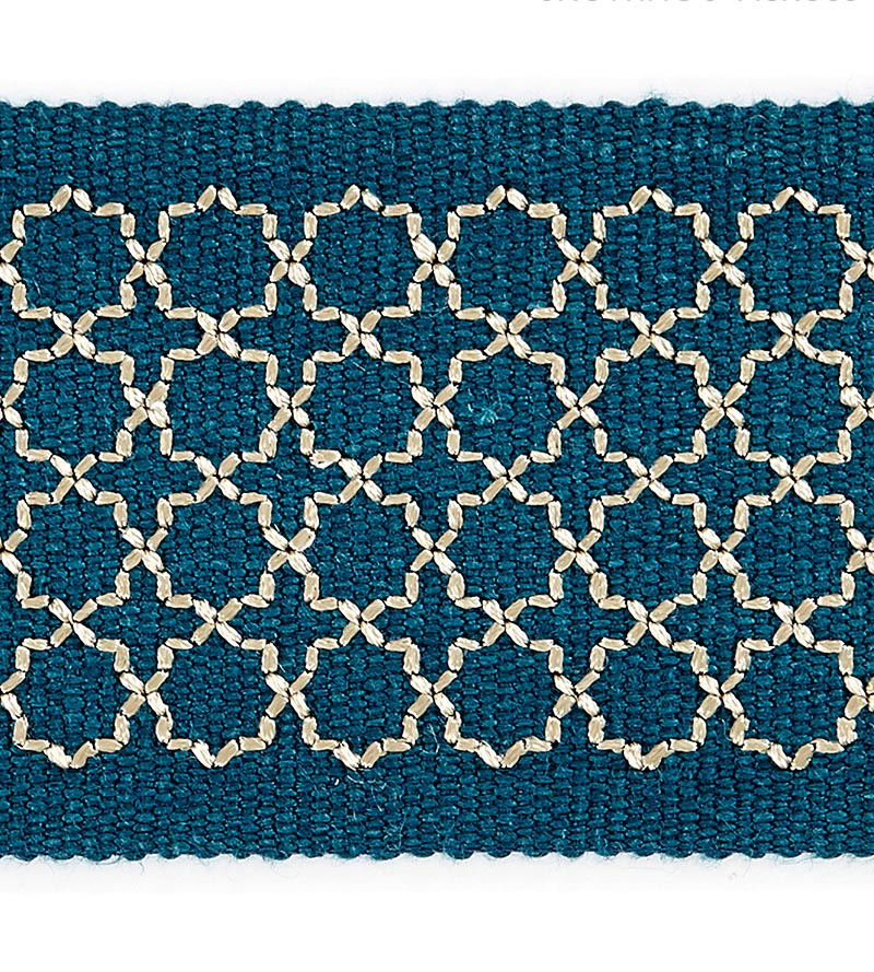 Scalamandre Seville Embroidered Tape Peacock Trim SCT32890003