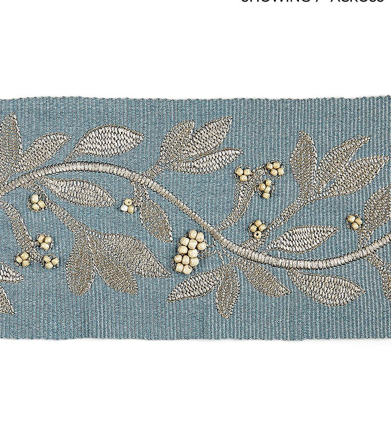 Scalamandre Laurel Embroidered Tape Bluestone Trim SCT32920003