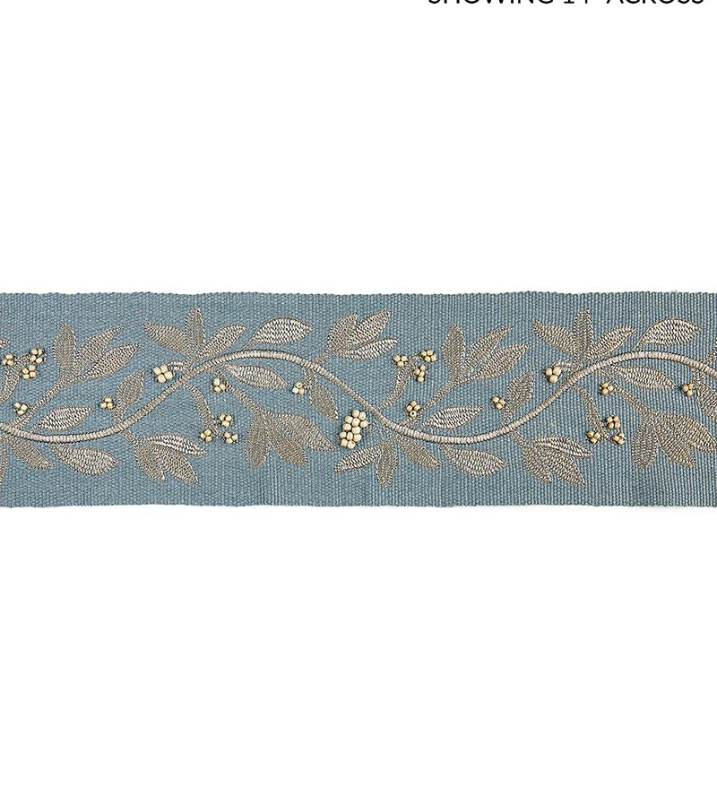 Scalamandre Laurel Embroidered Tape Bluestone Trim SCT32920003