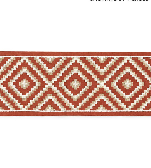 Scalamandre Medina Embroidered Tape Carnelian Trim Sample SCT33060003