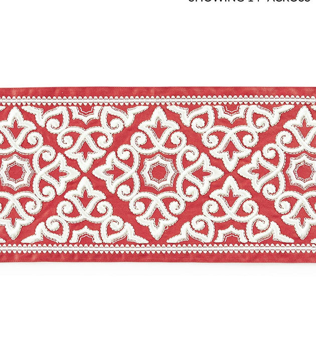 Scalamandre Ornamental Embroidered Tape Coral Trim Sample SCT33200003