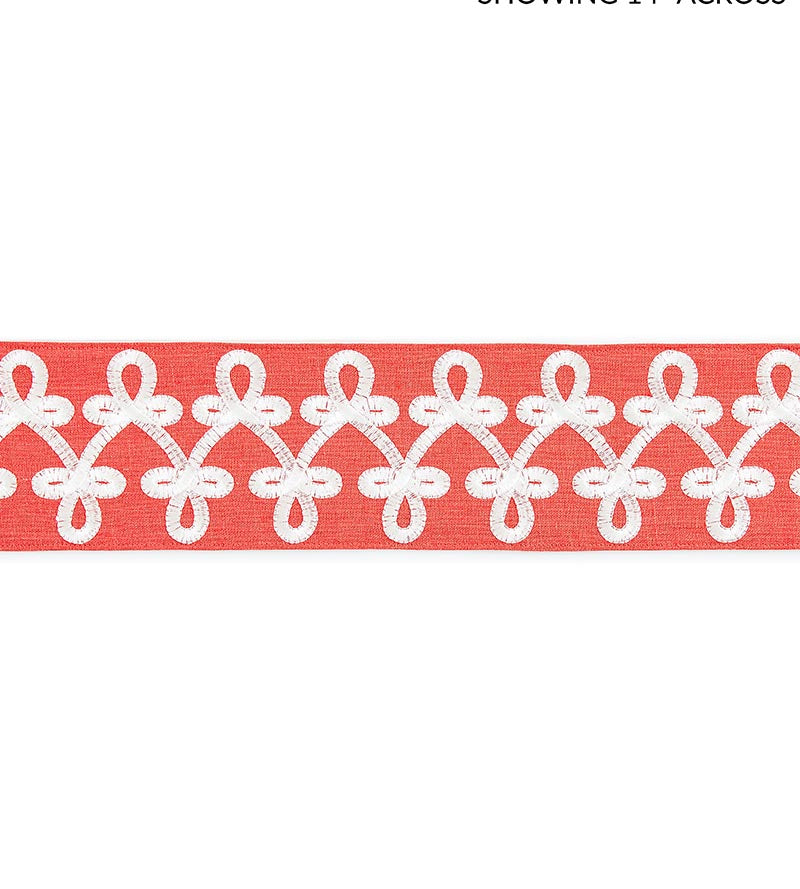 Scalamandre Empress Embroidered Tape Coral Trim SCT33210003