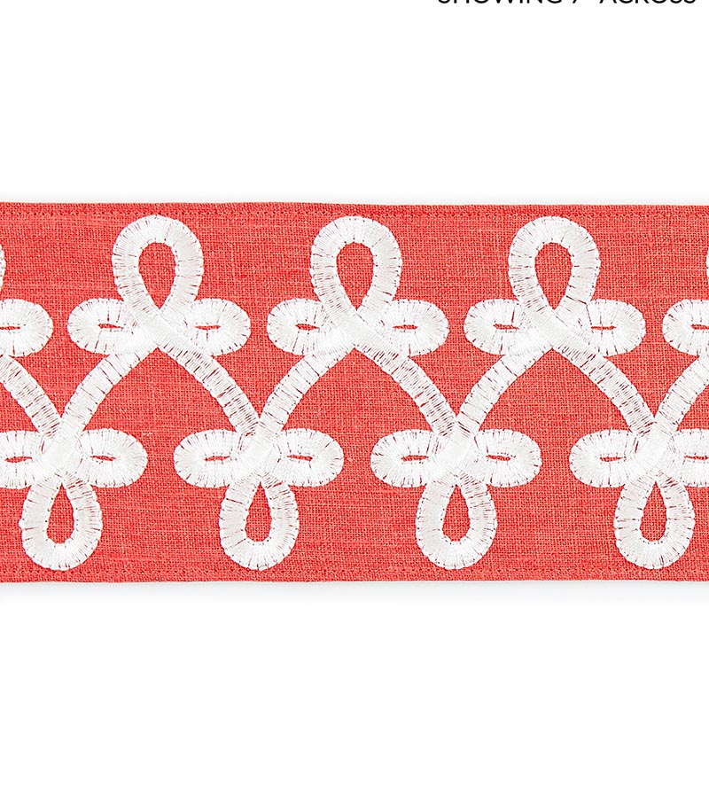 Scalamandre Empress Embroidered Tape Coral Trim SCT33210003