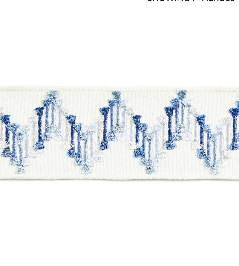 Scalamandre Sayuri Embroidered Tape Blue Jay Trim Sample SCT33240003