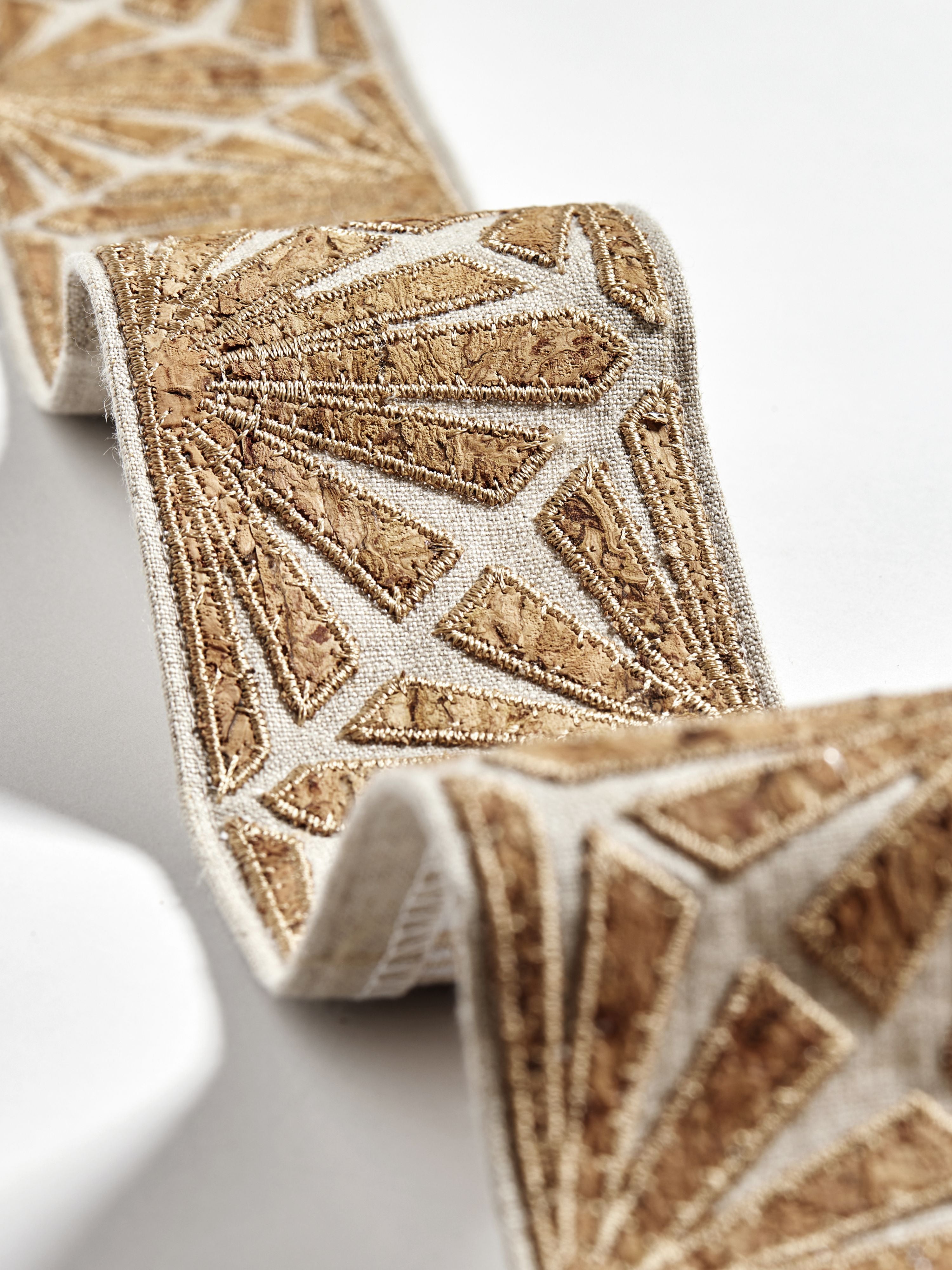 Scalamandre Milan Applique Tape Cork Trim Sample SCT33380003