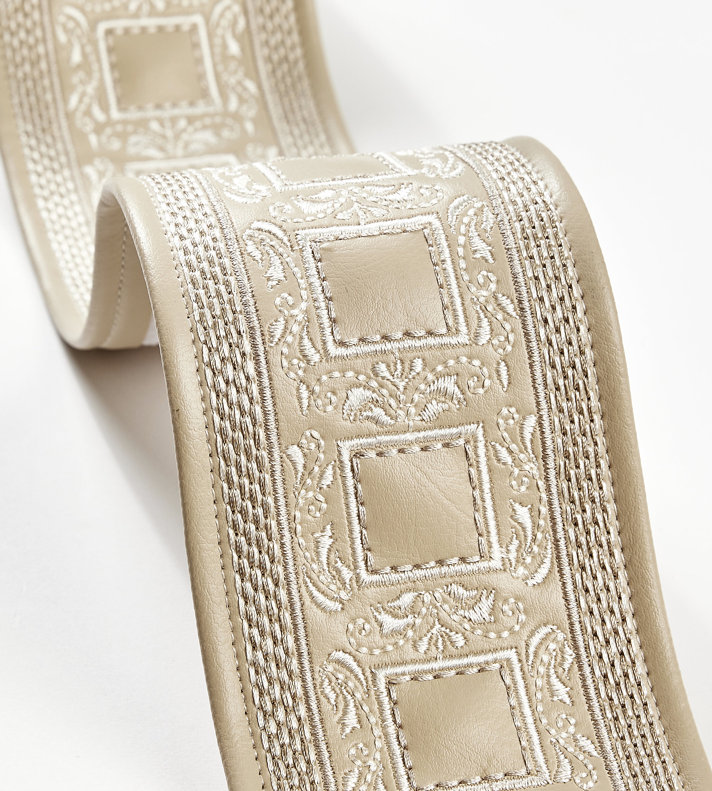 Scalamandre Archduke Embroidered Tape Camel Trimming Sample SCT33390003