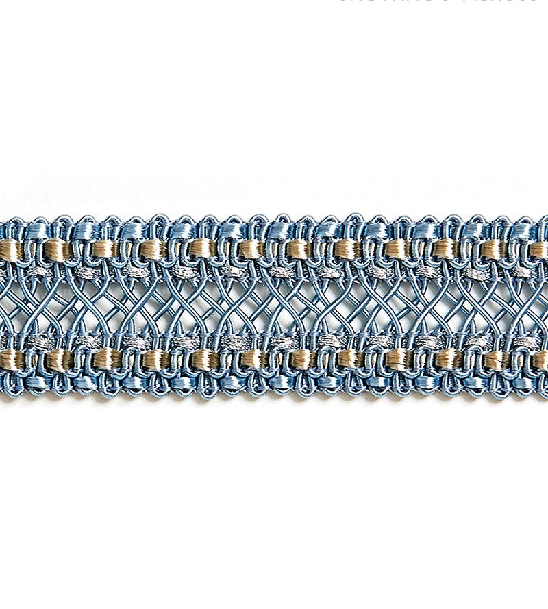 Scalamandre Selena Gimp Braid Bluestone Trim Sample SCV12400003
