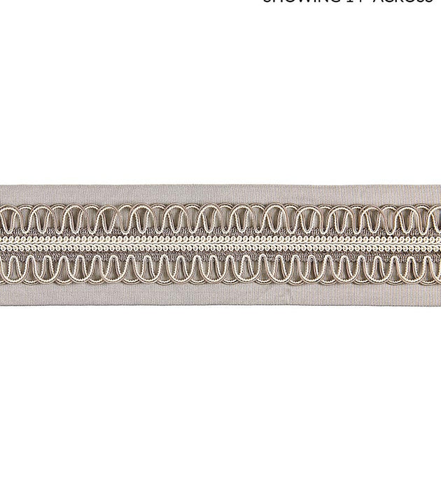 Scalamandre Colette Braided Tape French Grey Trim Sample SCV12420003