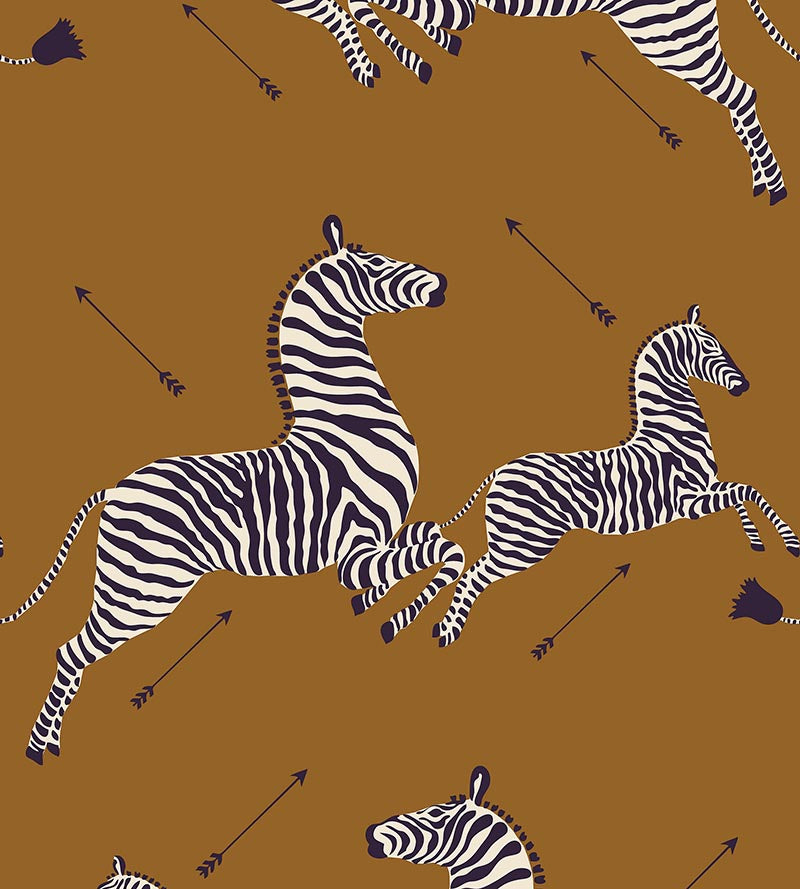 Scalamandre Zebras Safari Brown Wallpaper SCWP81388M0003