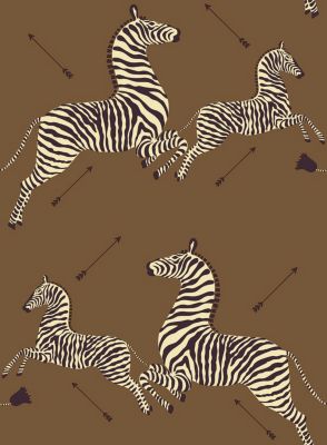 Scalamandre Zebras | Removable Safari Brown Wallpaper SCWP81388PS0003