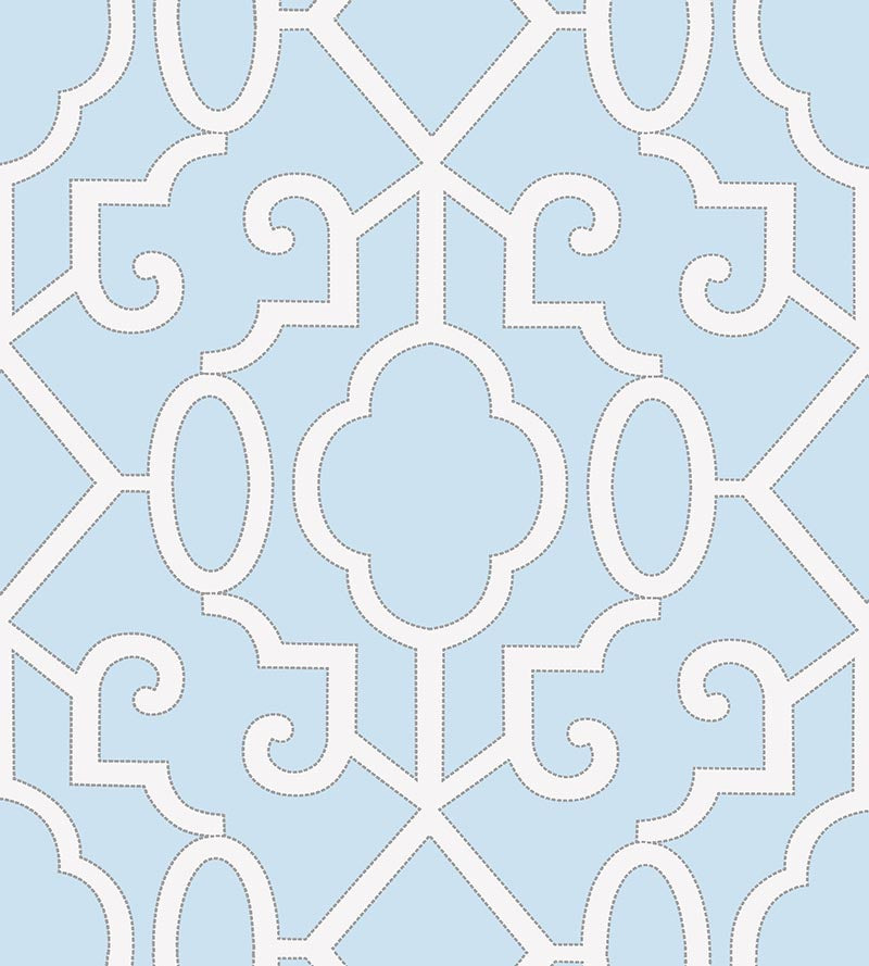 Scalamandre Ming Fretwork WP Cloud Wallpaper Sample SCWP883560003